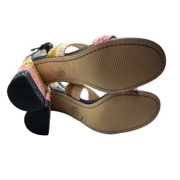 Boden-size 8/39 Woven Striped Heeled Sandals Multicolor Pink & Blue - Picture 7 of 9